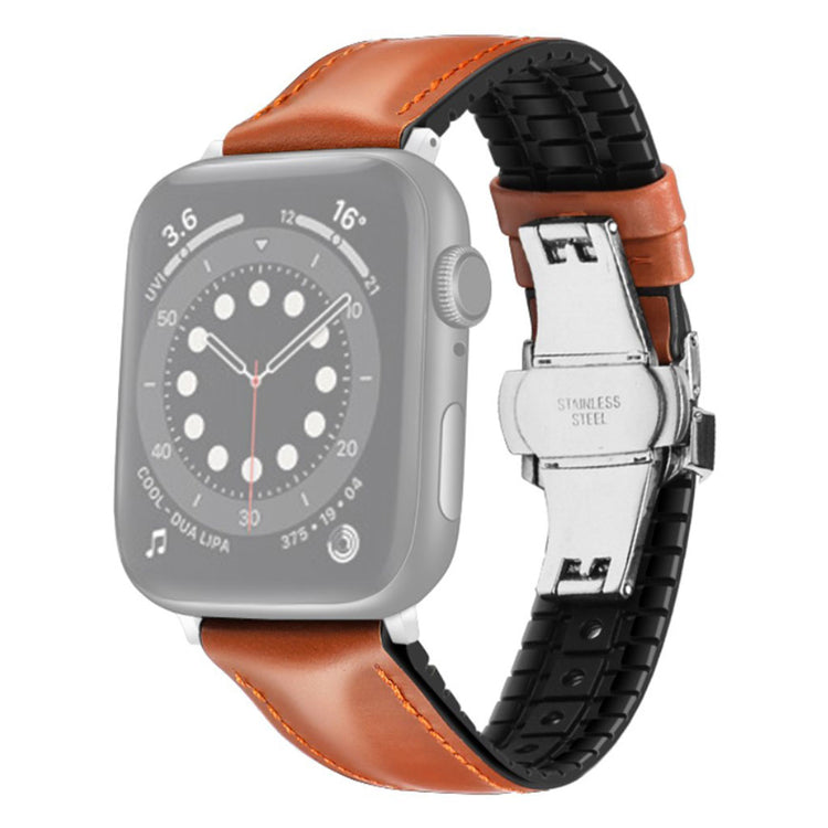 Mega smuk Universal Apple Kunstlæder og Silikone Rem - Orange#serie_4