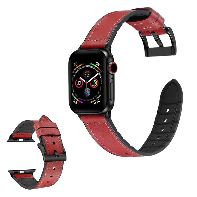 Super cool Universal Apple Kunstlæder og Silikone Rem - Rød#serie_1