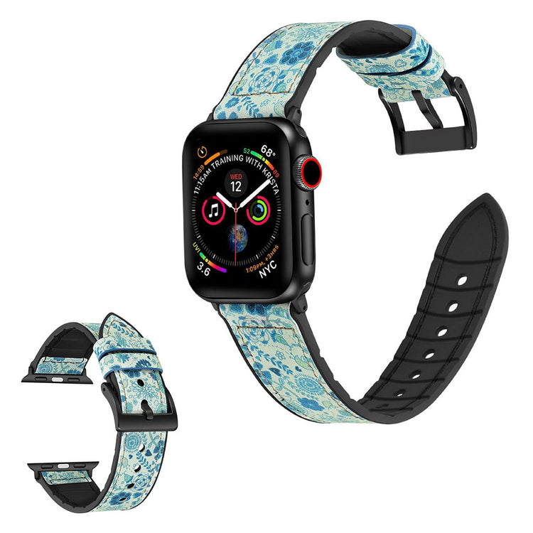 Super cool Universal Apple Kunstlæder og Silikone Rem - Blå#serie_7