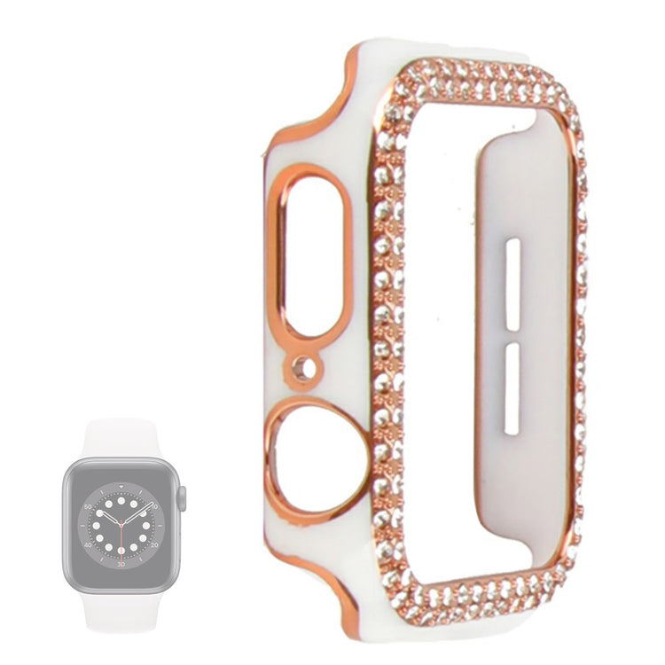 Universal Apple  Plastik og Rhinsten Bumper  - Hvid#serie_1