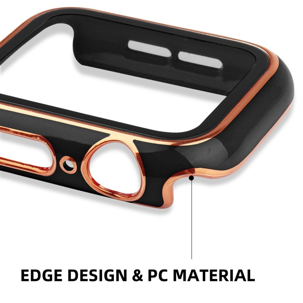 Meget Flot Universal Apple Cover med Skærmbeskytter i Plastik og Hærdet Glas - Sort#serie_1