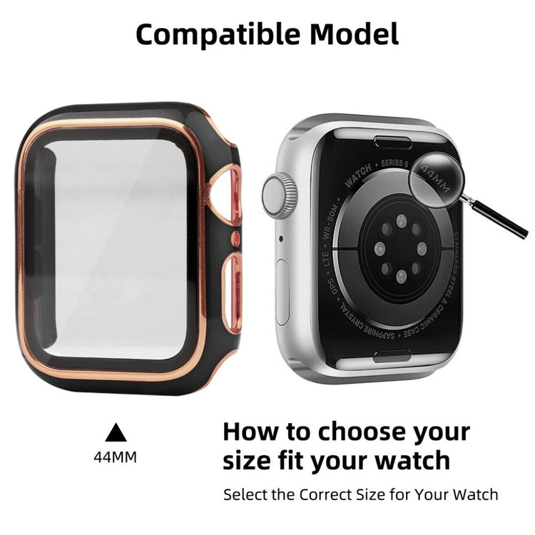 Meget Flot Universal Apple Cover med Skærmbeskytter i Plastik og Hærdet Glas - Sort#serie_1