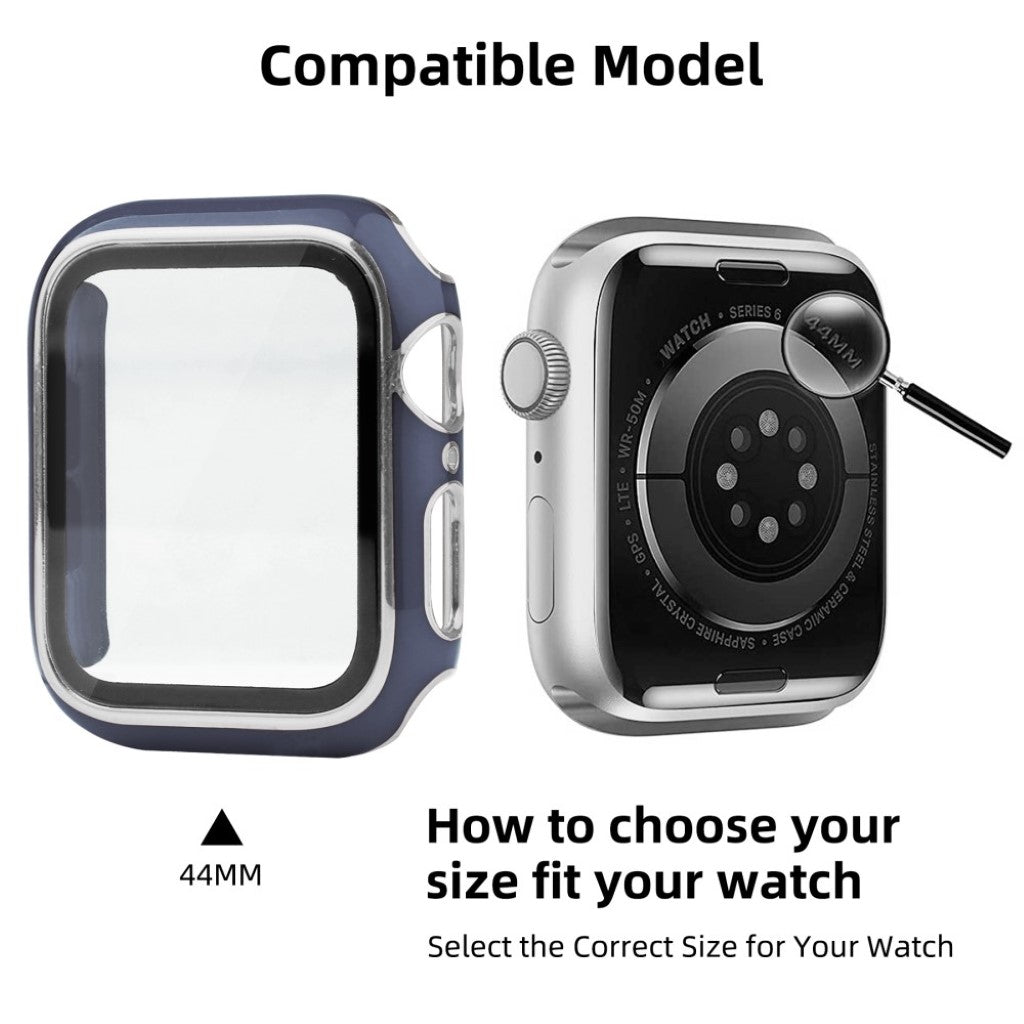 Meget Flot Universal Apple Cover med Skærmbeskytter i Plastik og Hærdet Glas - Blå#serie_10