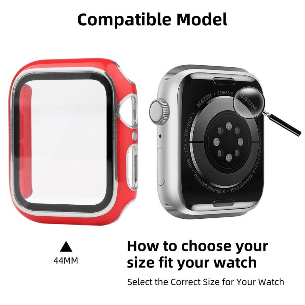 Meget Flot Universal Apple Cover med Skærmbeskytter i Plastik og Hærdet Glas - Rød#serie_8