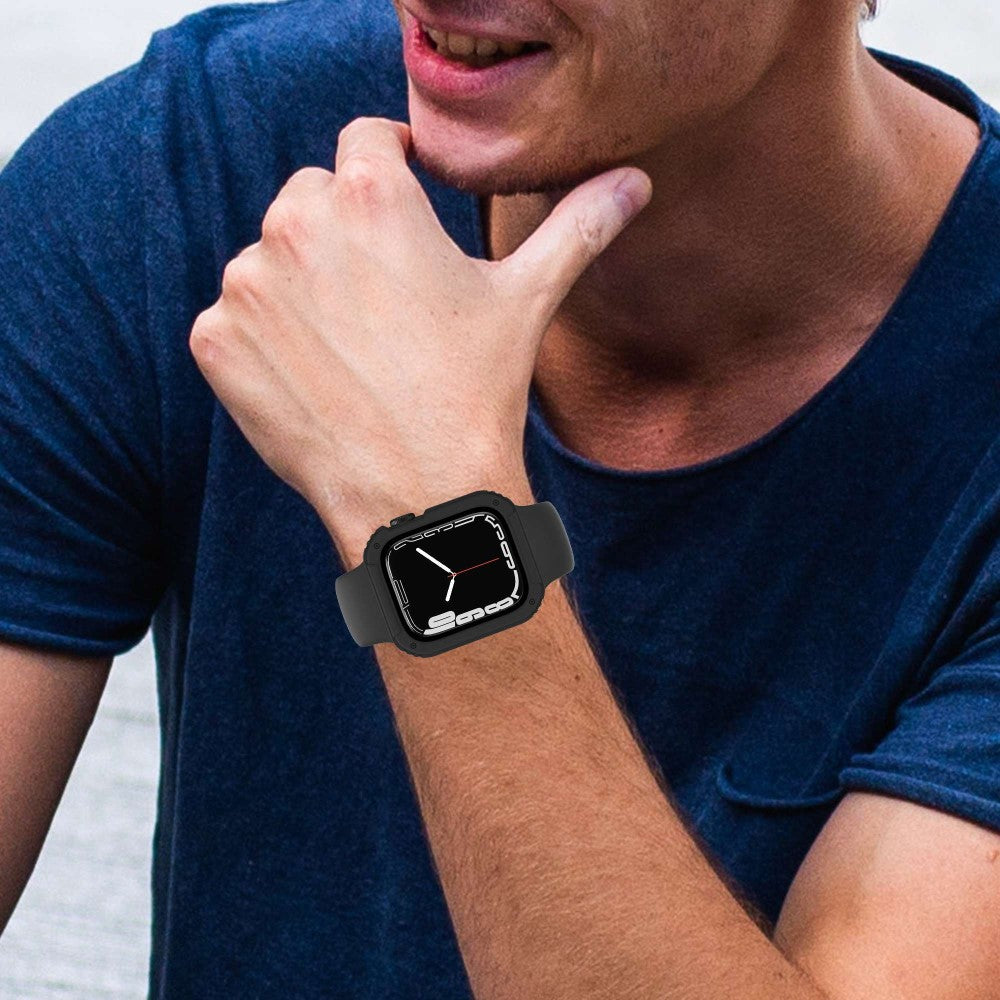 Mega Fed Universal Apple Cover med Skærmbeskytter i Plastik og Hærdet Glas - Sort#serie_1