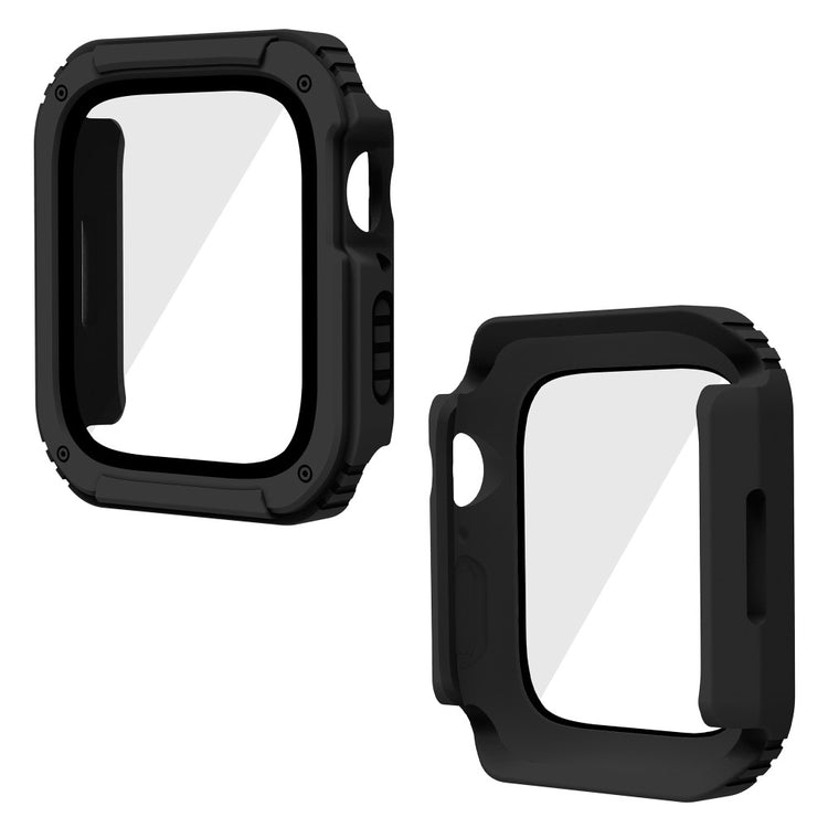 Mega Fed Universal Apple Cover med Skærmbeskytter i Plastik og Hærdet Glas - Sort#serie_1