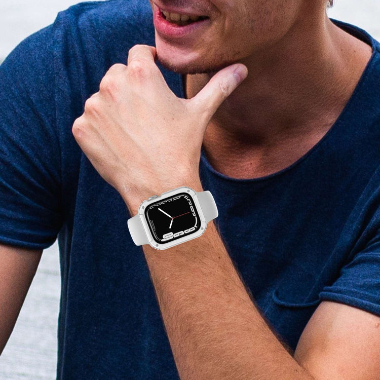 Mega Fed Universal Apple Cover med Skærmbeskytter i Plastik og Hærdet Glas - Hvid#serie_2