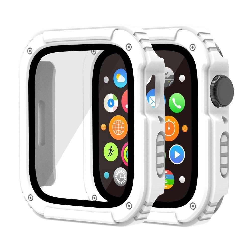 Mega Fed Universal Apple Cover med Skærmbeskytter i Plastik og Hærdet Glas - Hvid#serie_2