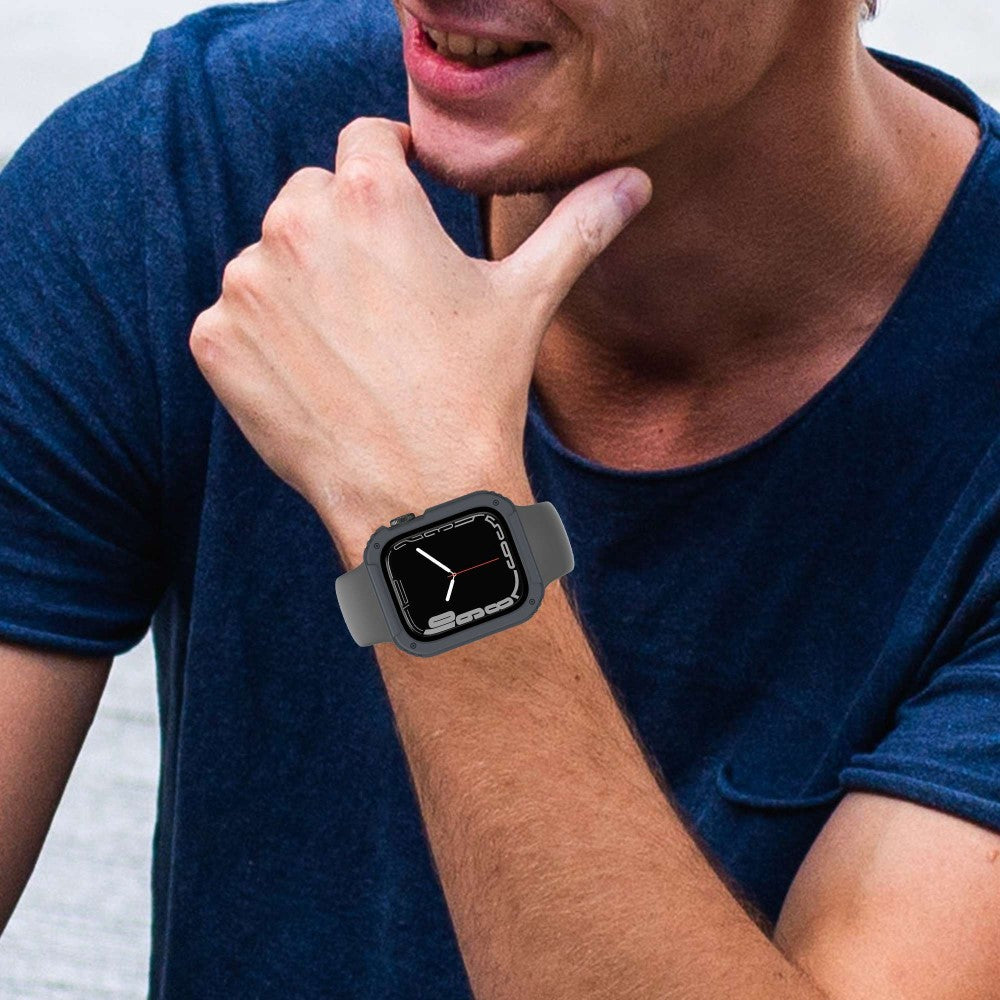 Mega Fed Universal Apple Cover med Skærmbeskytter i Plastik og Hærdet Glas - Sølv#serie_4