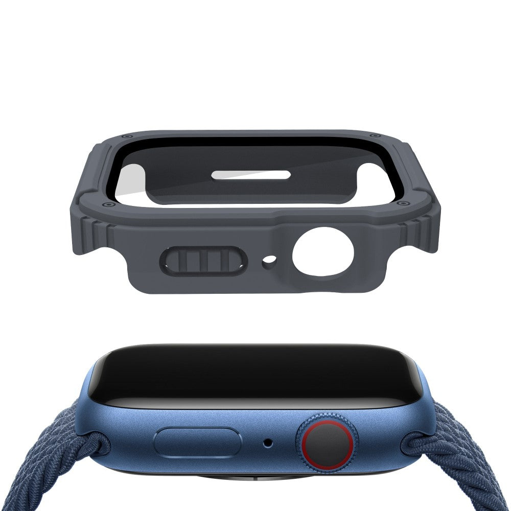 Mega Fed Universal Apple Cover med Skærmbeskytter i Plastik og Hærdet Glas - Sølv#serie_4