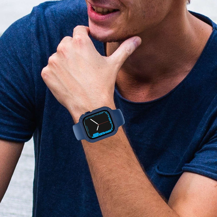 Mega Fed Universal Apple Cover med Skærmbeskytter i Plastik og Hærdet Glas - Blå#serie_5