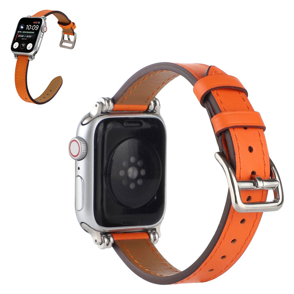 Rigtigt godt Universal Apple Ægte læder Rem - Orange#serie_1