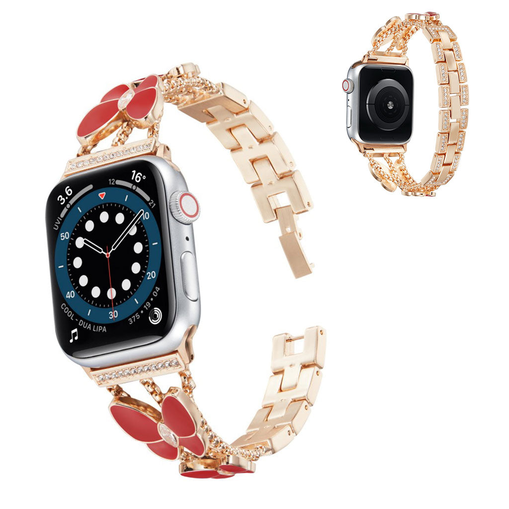 Mega skøn Universal Apple Metal og Rhinsten Rem - Pink#serie_1