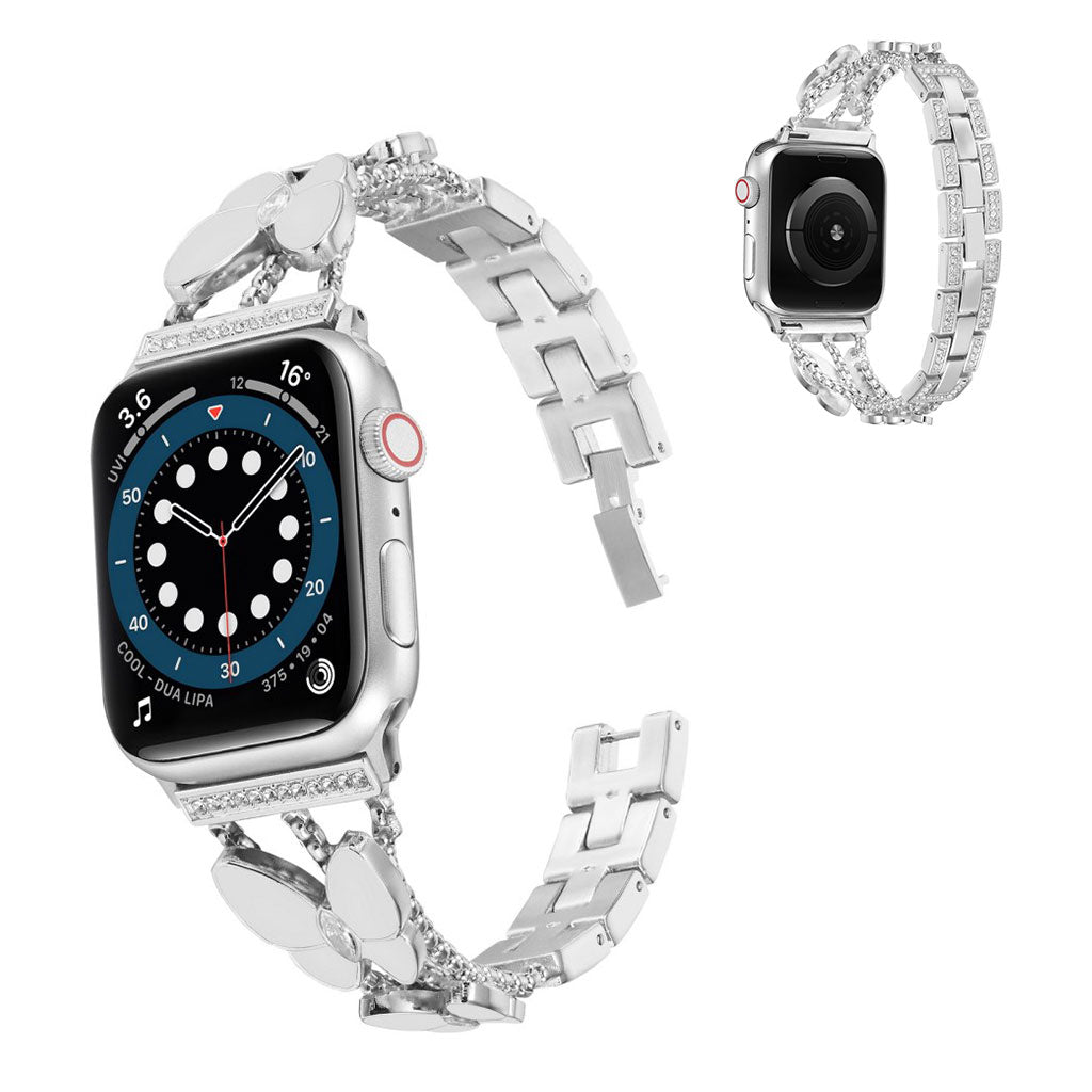 Mega skøn Universal Apple Metal og Rhinsten Rem - Sølv#serie_4