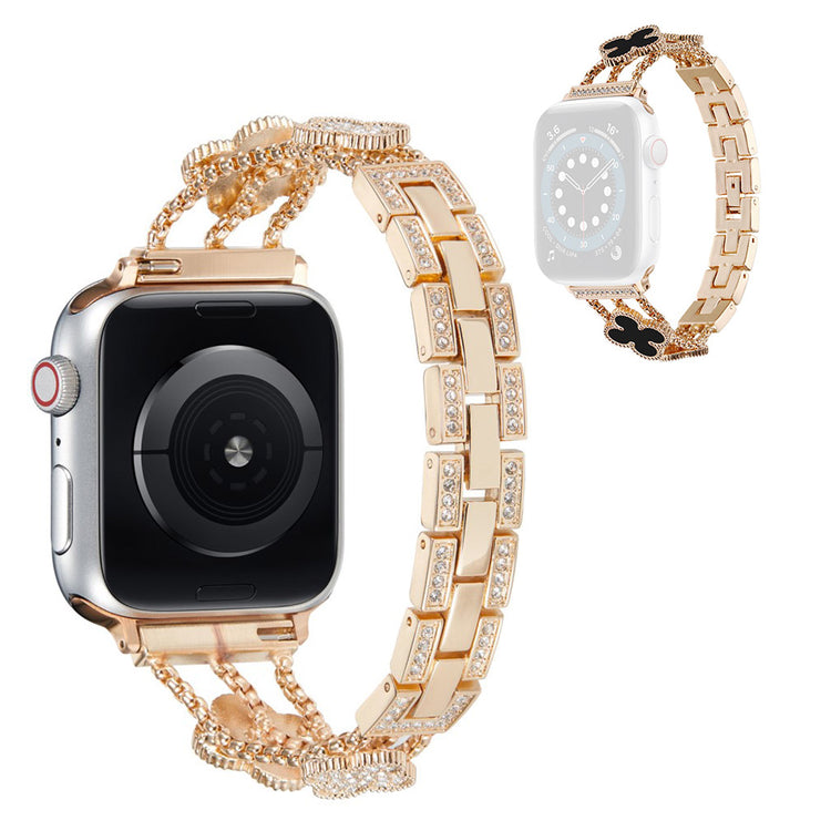Kønt Universal Apple Metal og Rhinsten Rem - Pink#serie_4