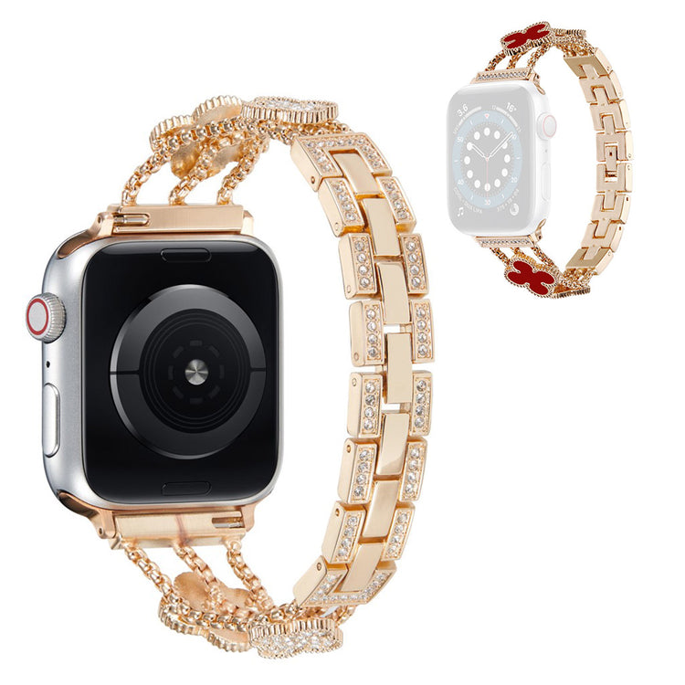 Kønt Universal Apple Metal og Rhinsten Rem - Pink#serie_5