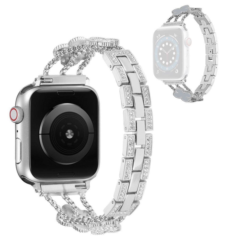 Kønt Universal Apple Metal og Rhinsten Rem - Sølv#serie_7