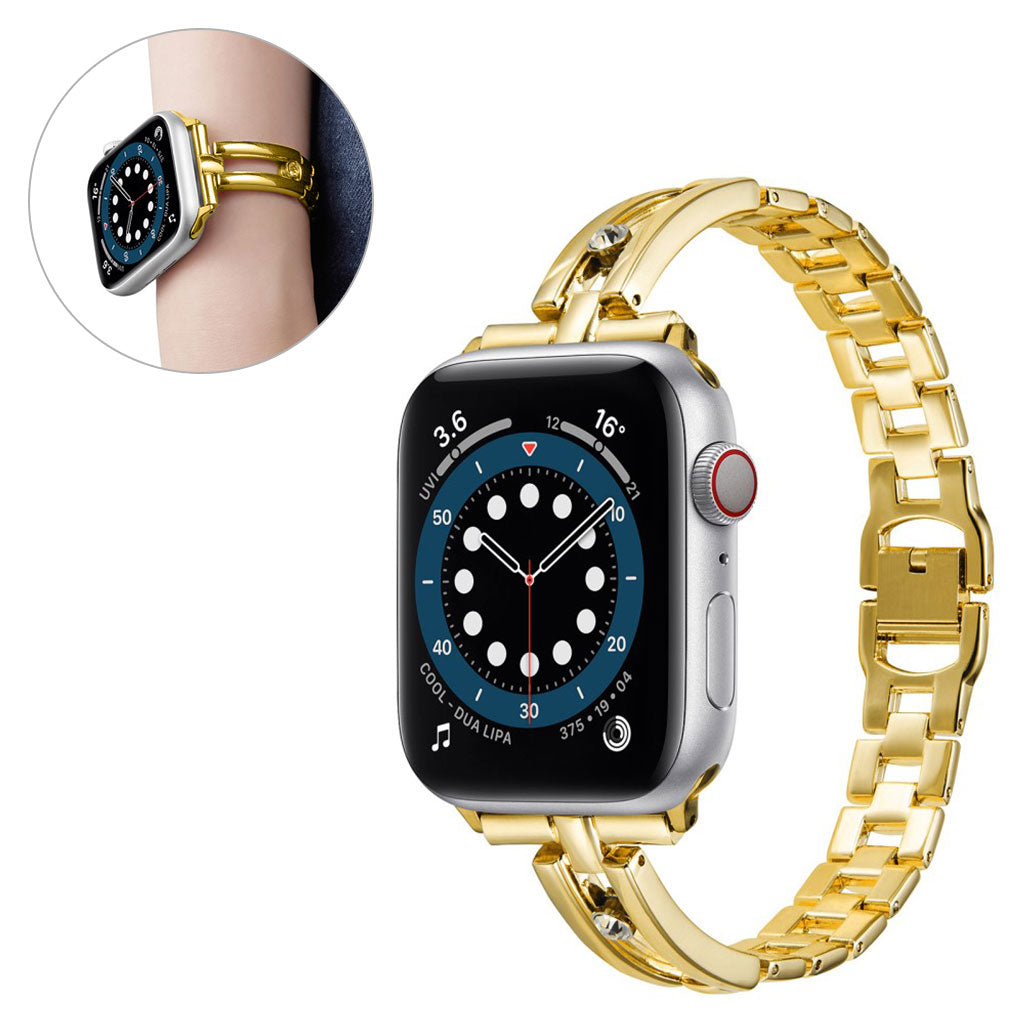 Helt vildt fantastisk Universal Apple Metal og Rhinsten Rem - Guld#serie_4