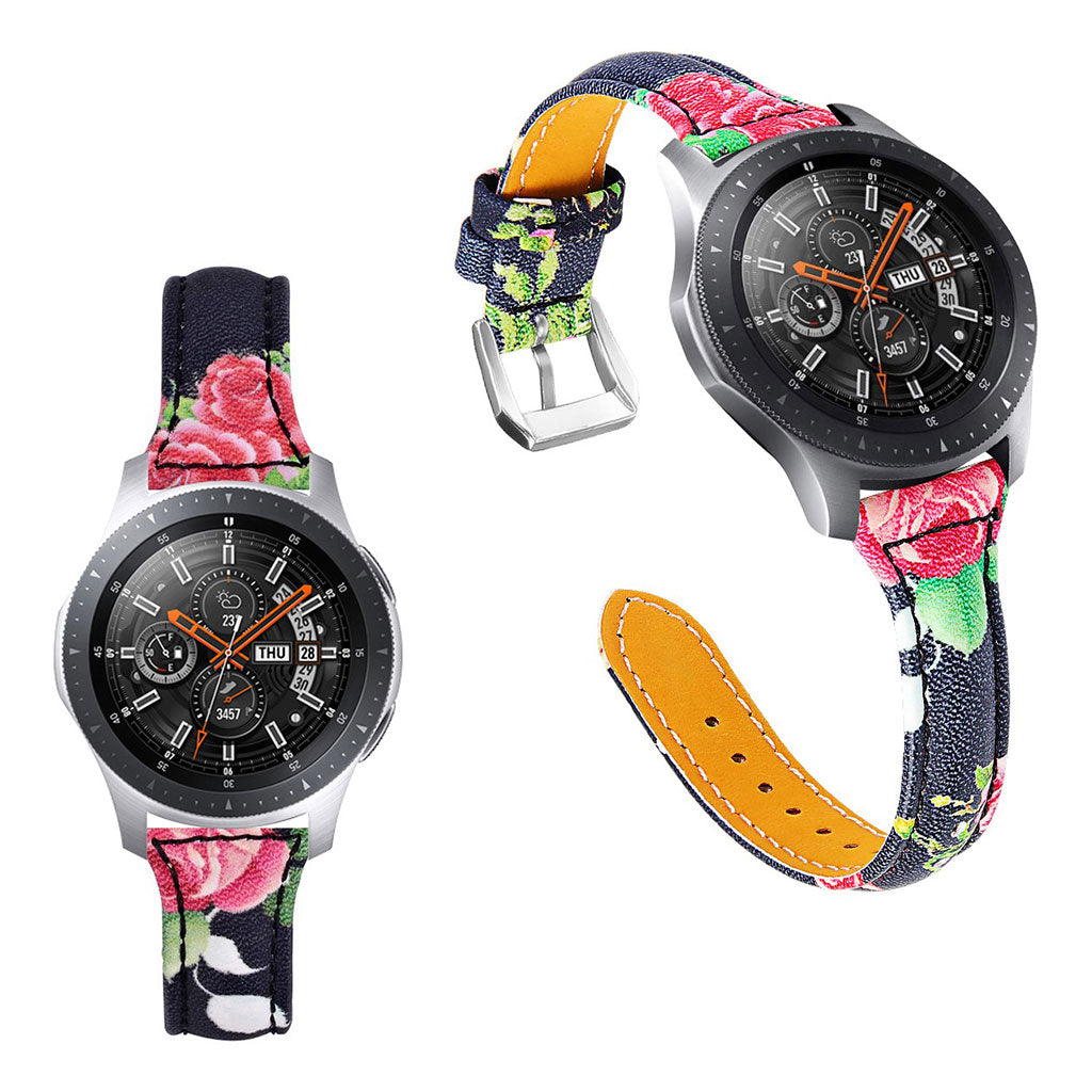 Vildt hårdfør Samsung Gear S3 Frontier Ægte læder Rem - Sort#serie_1