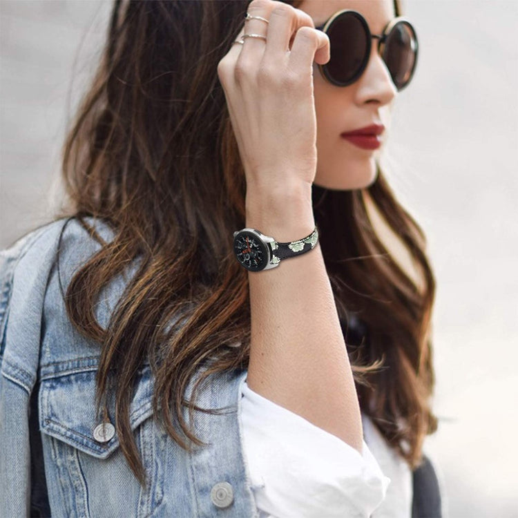 Vildt hårdfør Samsung Gear S3 Frontier Ægte læder Rem - Sort#serie_2