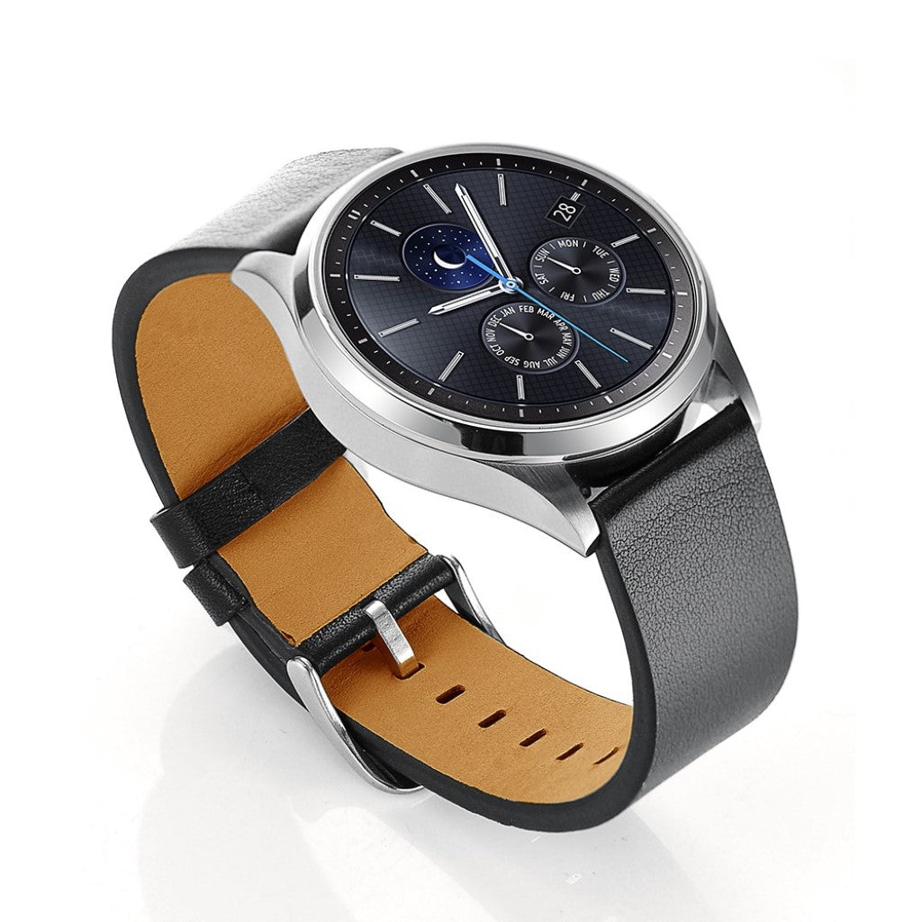  Samsung Gear S3 / Samsung Gear S3 Frontier Ægte læder Rem - Sort#serie_1