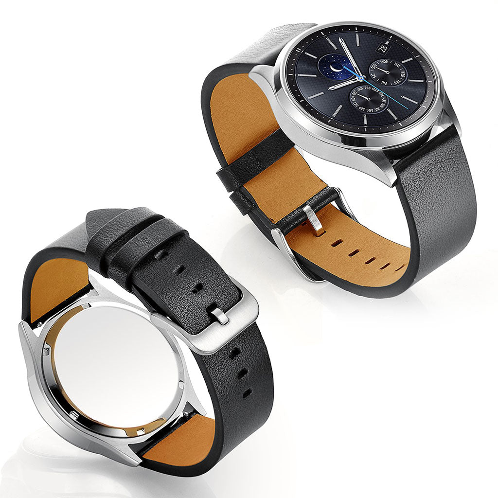  Samsung Gear S3 / Samsung Gear S3 Frontier Ægte læder Rem - Sort#serie_1