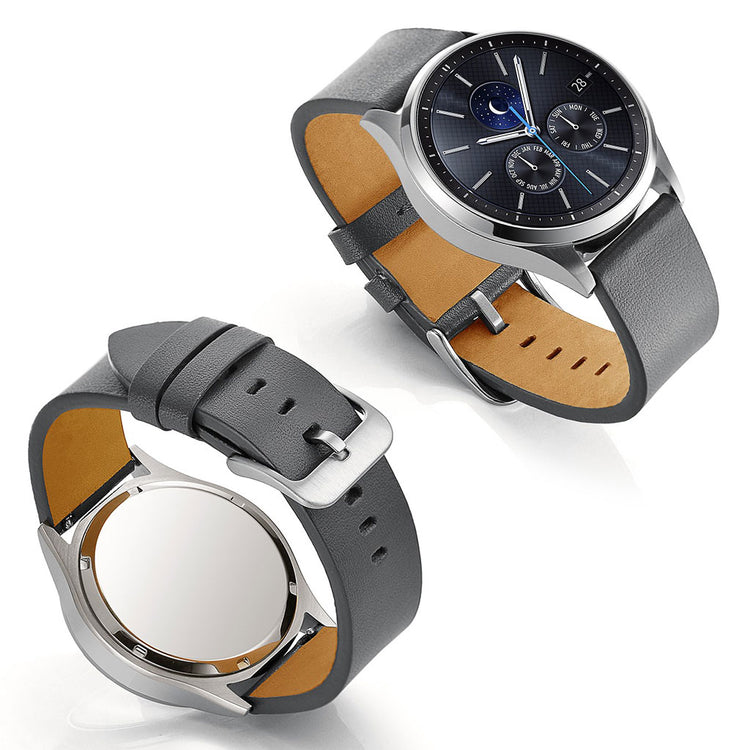  Samsung Gear S3 / Samsung Gear S3 Frontier Ægte læder Rem - Sølv#serie_2