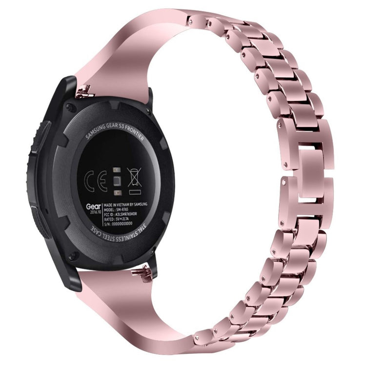  Samsung Gear S3 Frontier / Samsung Galaxy Watch (46mm) Metal og Rhinsten Rem - Pink#serie_2
