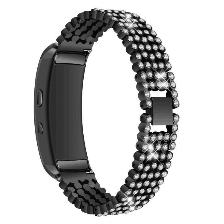 Meget godt Samsung Gear Fit2 Metal og Rhinsten Rem - Sort#serie_3
