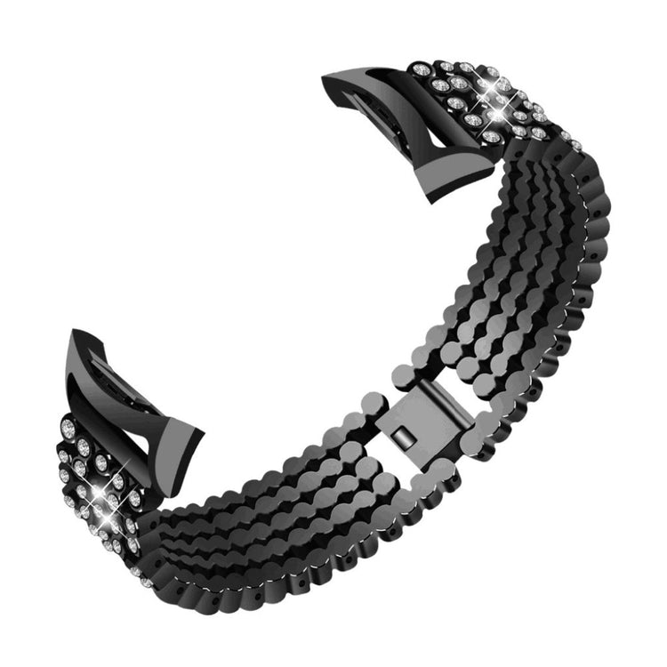 Meget godt Samsung Gear Fit2 Metal og Rhinsten Rem - Sort#serie_3