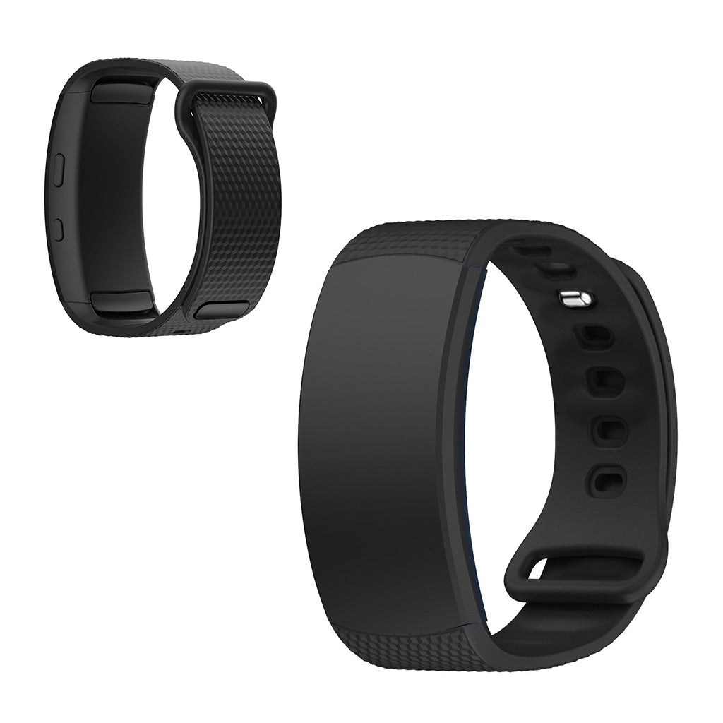 Vildt smuk Samsung Gear Fit2 Silikone Rem - Størrelse: L - Sort#serie_1