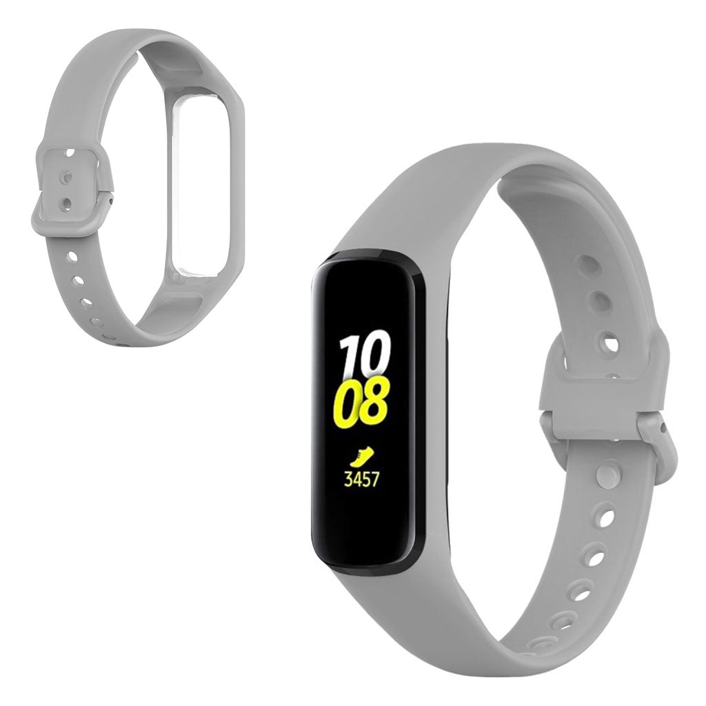 Vildt flot Samsung Gear Fit2 Silikone Rem - Sølv#serie_9