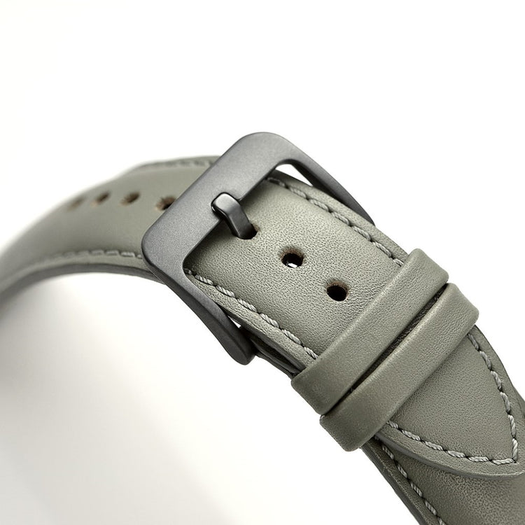 Helt vildt hårdfør Samsung Gear Sport Ægte læder Rem - Sølv#serie_2