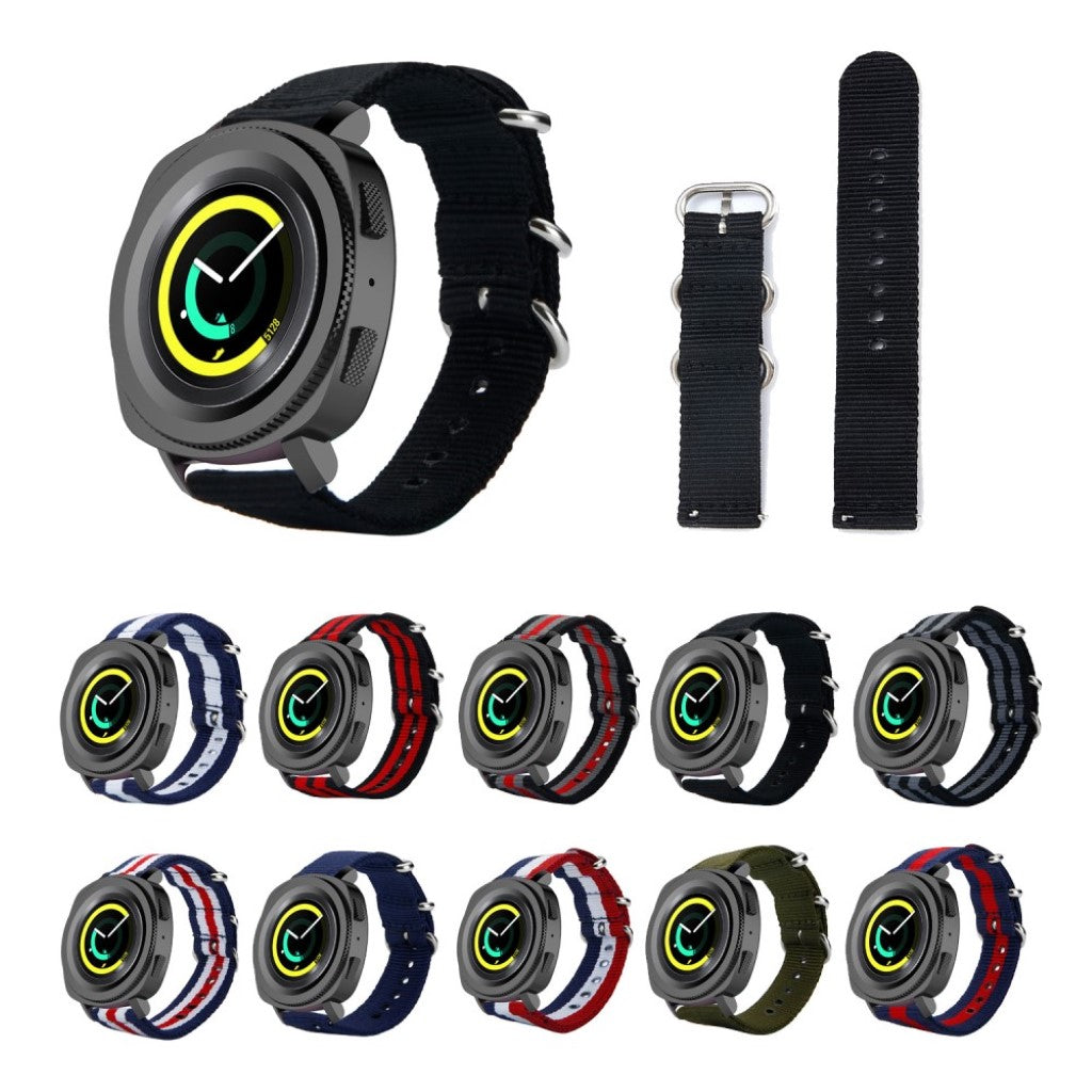 Vildt sejt Samsung Gear Sport Nylon Rem - Sort#serie_1