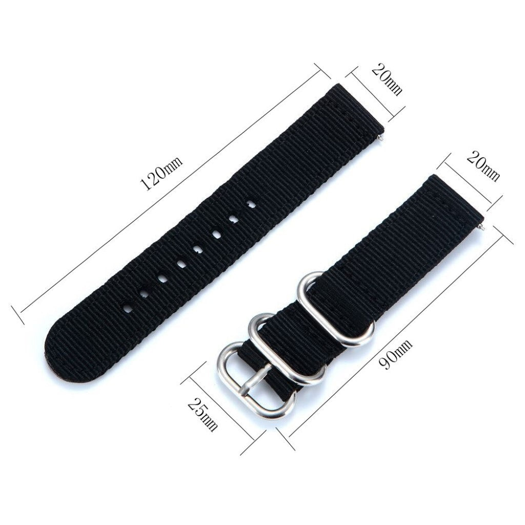 Vildt sejt Samsung Gear Sport Nylon Rem - Sort#serie_1