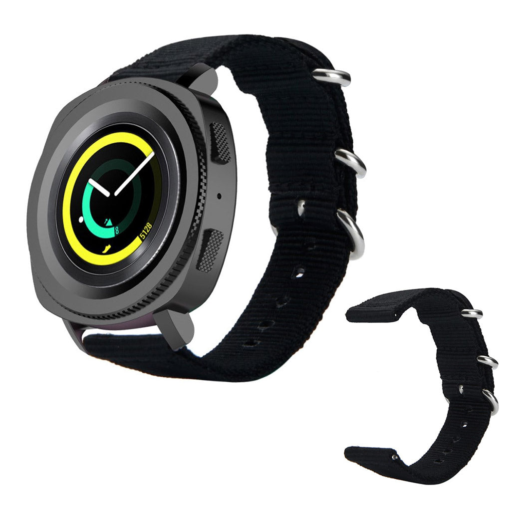 Vildt sejt Samsung Gear Sport Nylon Rem - Sort#serie_1