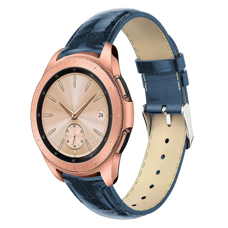 Rigtigt smuk Samsung Galaxy Watch (42mm) Ægte læder Rem - Blå#serie_2