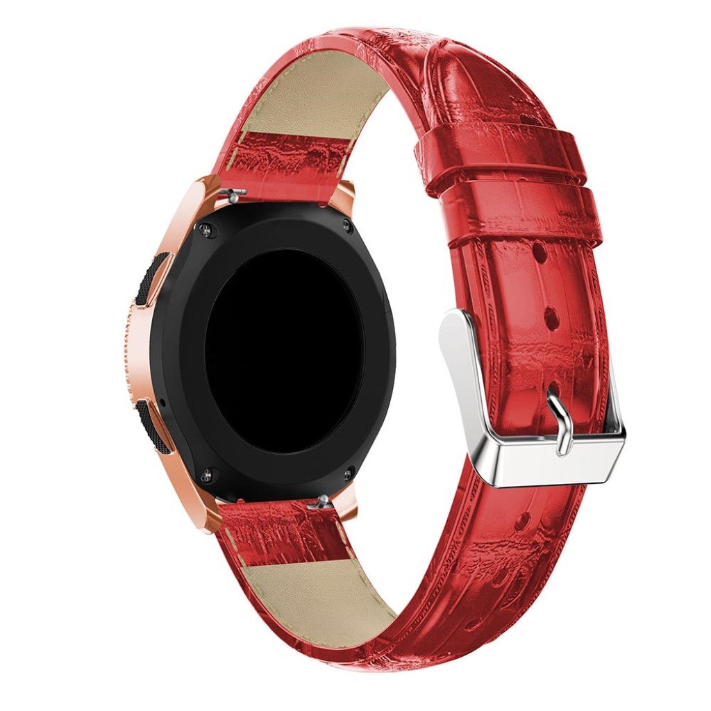 Rigtigt smuk Samsung Galaxy Watch (42mm) Ægte læder Rem - Rød#serie_3