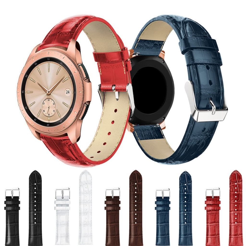 Rigtigt smuk Samsung Galaxy Watch (42mm) Ægte læder Rem - Rød#serie_3