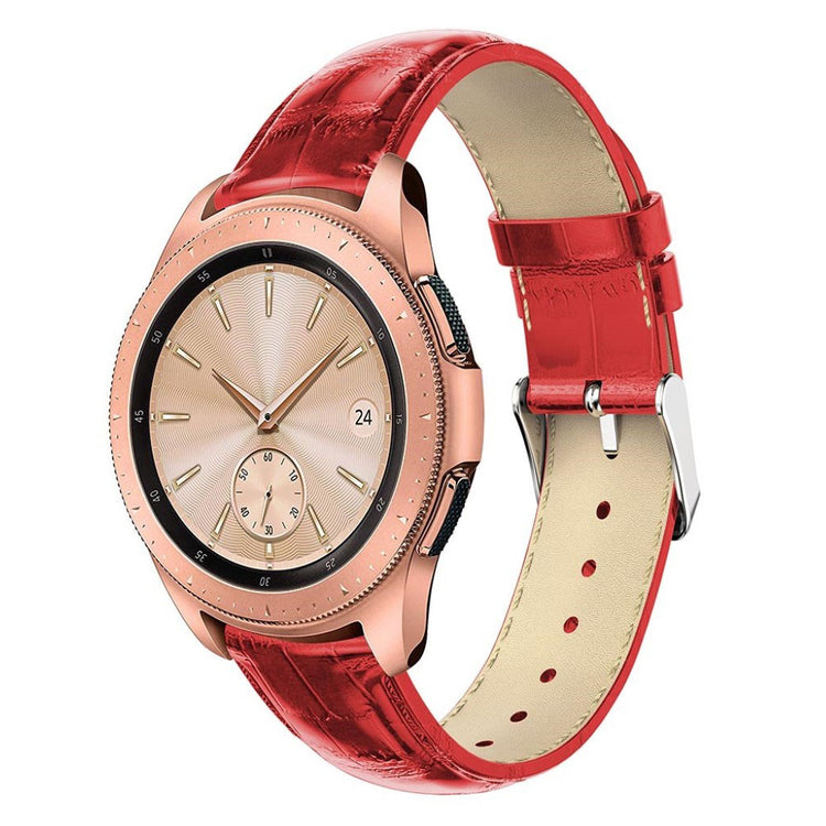Rigtigt smuk Samsung Galaxy Watch (42mm) Ægte læder Rem - Rød#serie_3