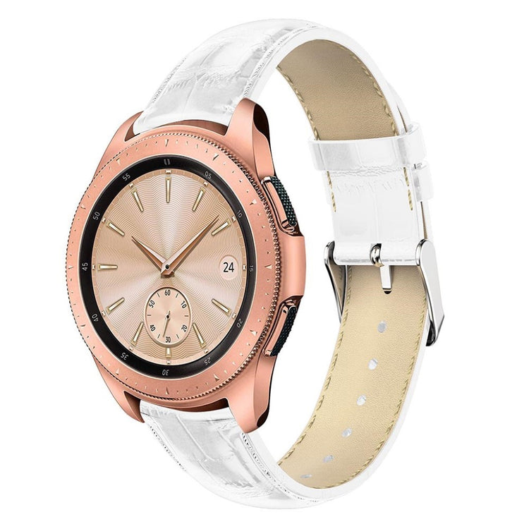 Rigtigt smuk Samsung Galaxy Watch (42mm) Ægte læder Rem - Hvid#serie_4