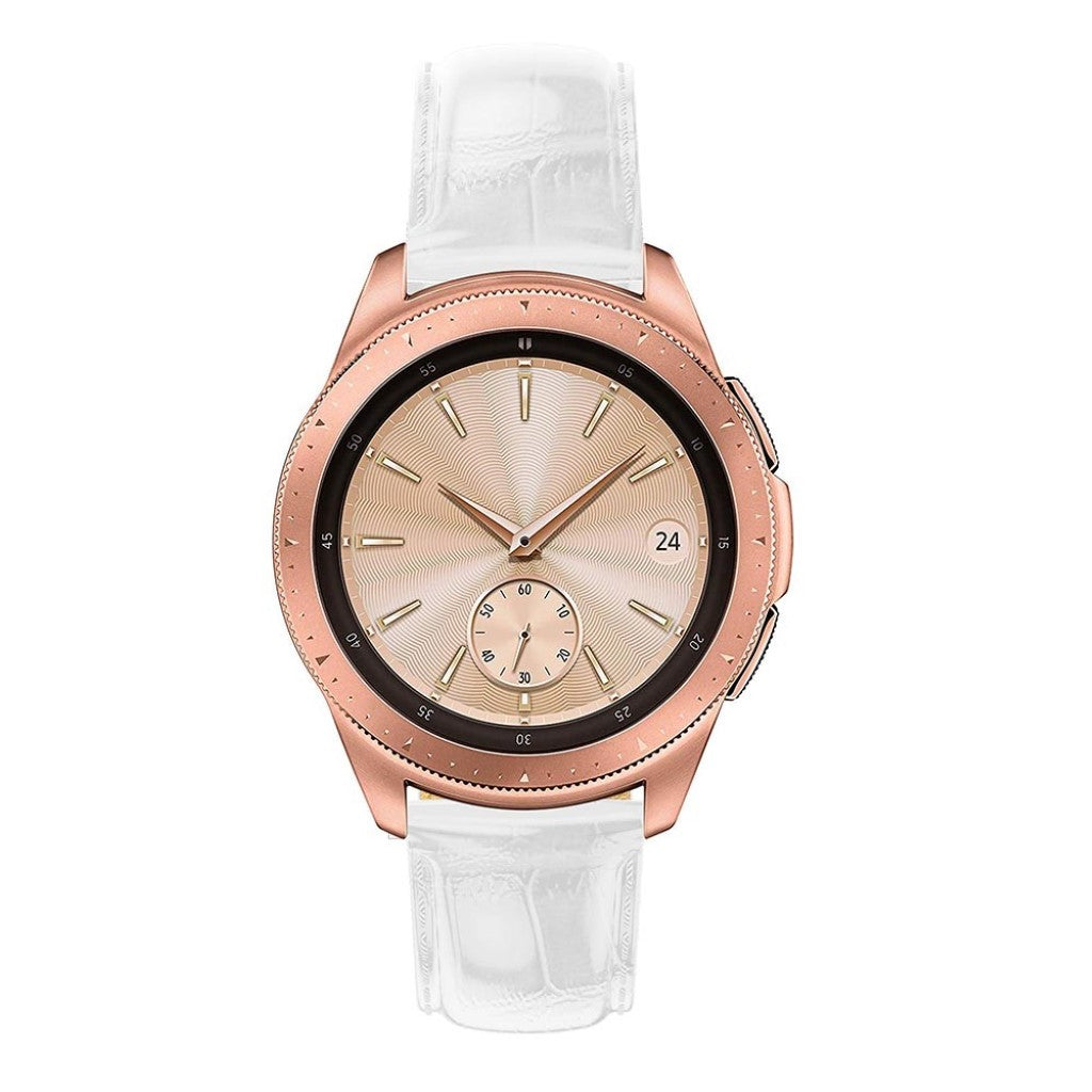 Rigtigt smuk Samsung Galaxy Watch (42mm) Ægte læder Rem - Hvid#serie_4