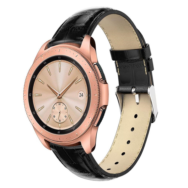 Rigtigt smuk Samsung Galaxy Watch (42mm) Ægte læder Rem - Sort#serie_5