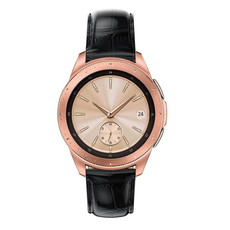 Rigtigt smuk Samsung Galaxy Watch (42mm) Ægte læder Rem - Sort#serie_5