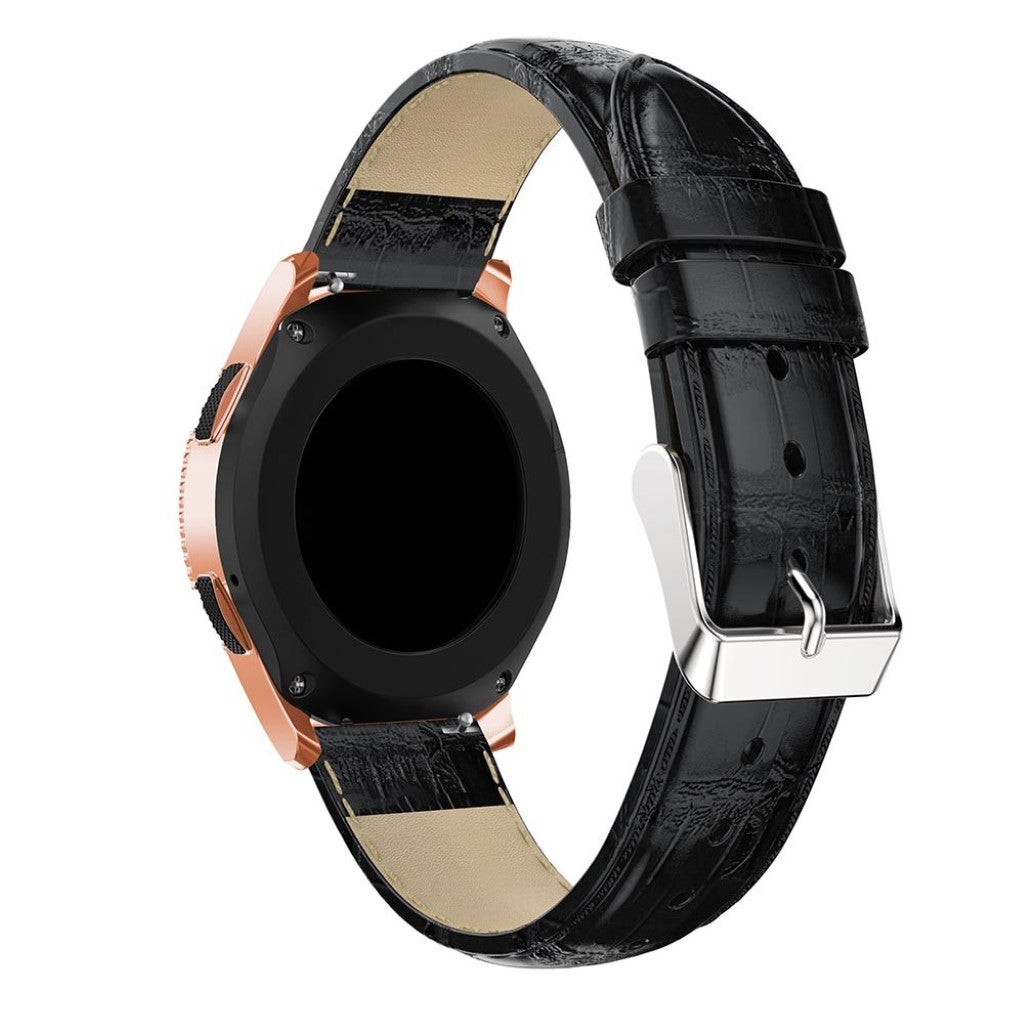 Rigtigt smuk Samsung Galaxy Watch (42mm) Ægte læder Rem - Sort#serie_5