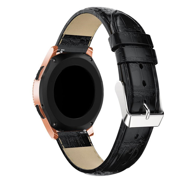 Rigtigt smuk Samsung Galaxy Watch (42mm) Ægte læder Rem - Sort#serie_5