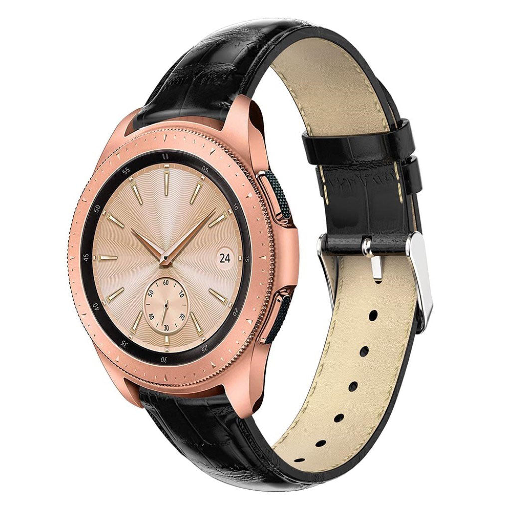 Rigtigt smuk Samsung Galaxy Watch (42mm) Ægte læder Rem - Sort#serie_5