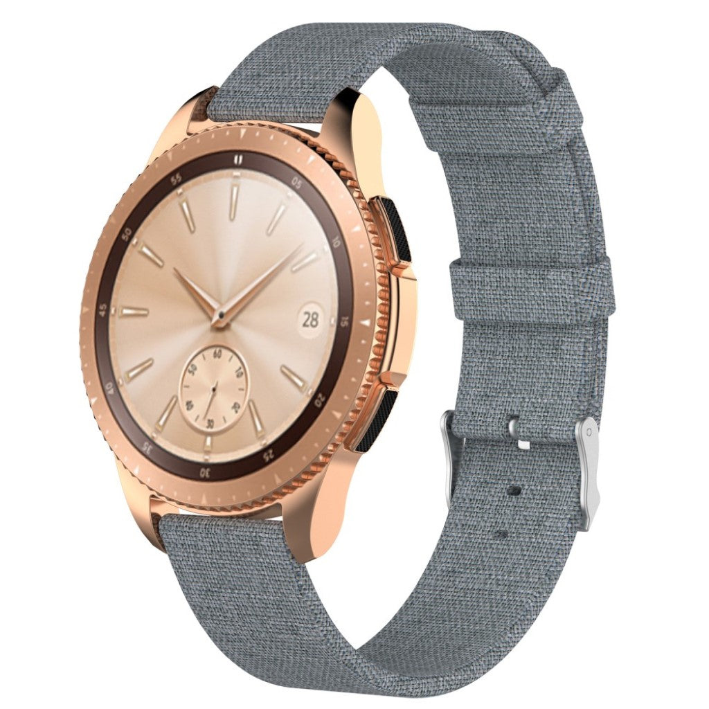 Rigtigt slidstærk Samsung Galaxy Watch (42mm) Nylon Rem - Sølv#serie_2
