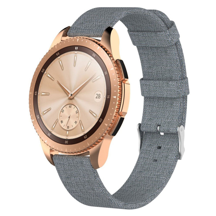 Rigtigt slidstærk Samsung Galaxy Watch (42mm) Nylon Rem - Sølv#serie_2