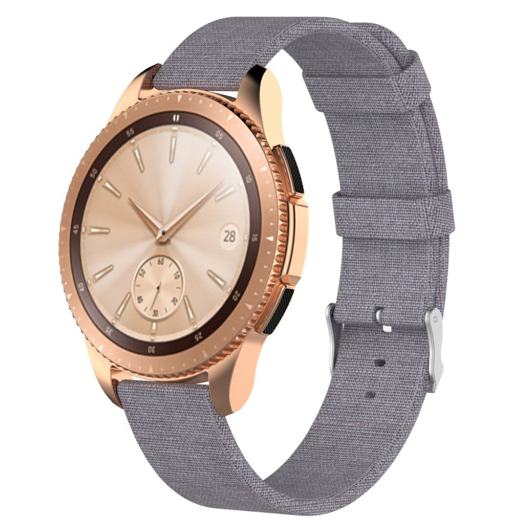 Rigtigt slidstærk Samsung Galaxy Watch (42mm) Nylon Rem - Sølv#serie_6